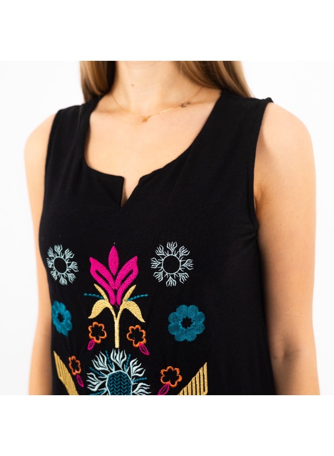 zecotex  Traditional Embroidered Cotton Maxi Dress - 100% Pure Natural Cotton - Breathable Summer Jalabiya - Multiple Designs & Colors - Image 3